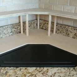 BarProducts.com KITCHEN, DINING & SERVICE Counter Caddies™ - NATURAL - CORNER Shelf - Barista Theme