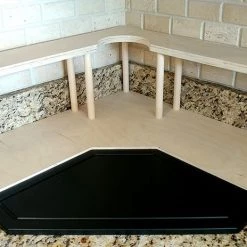 BarProducts.com Counter Caddies™ - NATURAL - CORNER Shelf W/ Trash Can Inset 6 BarProducts.com Counter Caddies™ - NATURAL - CORNER Shelf W/ Trash Can Inset