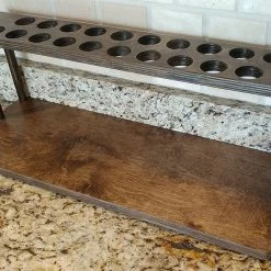 BarProducts.com Counter Caddies™ - STAINED Finish - 24" STRAIGHT Shelf W/ K-Cup Holes KITCHEN, DINING & SERVICE