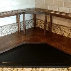 BarProducts.com Counter Caddies™ - Stained Finish - CORNER Shelf W/ K-CUP Holes KITCHEN, DINING & SERVICE
