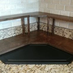 BarProducts.com Counter Caddies™ - Stained Finish - CORNER Shelf - Barista Theme