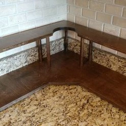 BarProducts.com Counter Caddies™ - Stained Finish - CORNER Shelf W/ Trash Can Inset KITCHEN, DINING & SERVICE