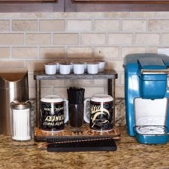 BarProducts.com Counter Caddies™ - BARISTA Theme - 12" STRAIGHT Shelf W/ K-Cup Holes