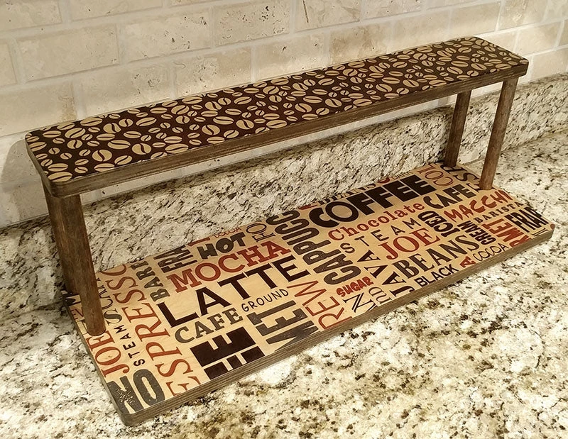 coffee-straight-24-nohole-web-800.jpg BarProducts.com Counter Caddies™ - BARISTA Theme - 24" STRAIGHT Shelf KITCHEN, DINING & SERVICE