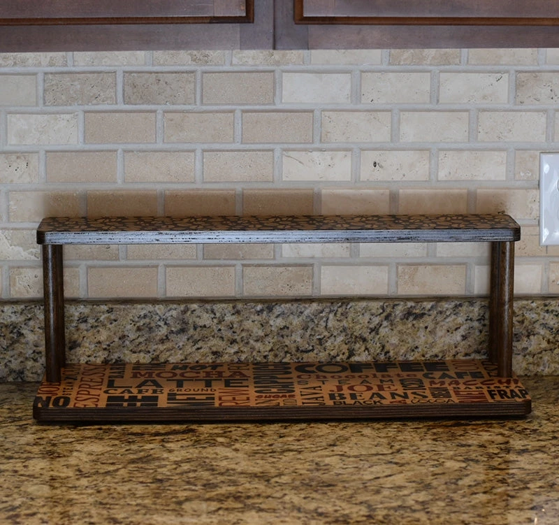 coffee-straight-24-nohole-web2.jpg BarProducts.com Counter Caddies™ - BARISTA Theme - 24" STRAIGHT Shelf KITCHEN, DINING & SERVICE