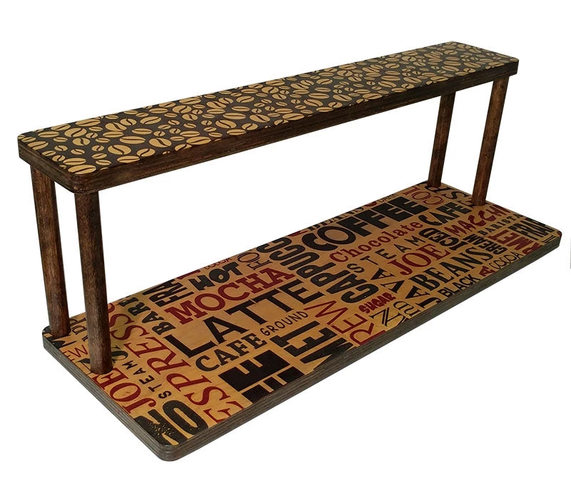 coffee-straight-24-nohole-web3.jpg BarProducts.com Counter Caddies™ - BARISTA Theme - 24" STRAIGHT Shelf KITCHEN, DINING & SERVICE