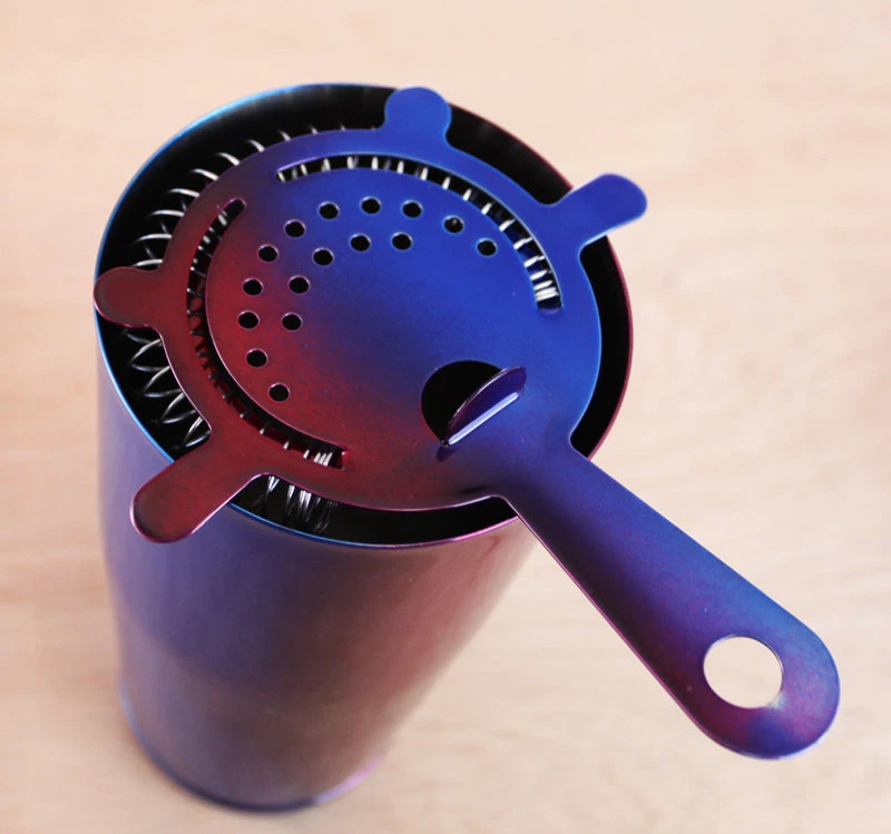 color-fusion-bar-cocktail-strainer-main.jpg BarProducts.com Cocktail Strainers Blue And Red Color Fusion 4 Prong Cocktail Strainer