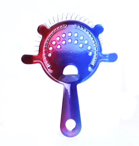 color-fusion-bar-cocktail-strainer-top_2.jpg BarProducts.com 4 Piece Blue And Red Color Fusion Bar Tools Set With Speed Bottle Opener