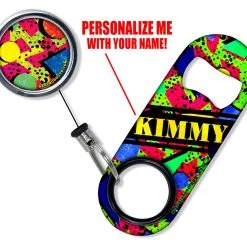 BarProducts.com CUSTOMIZABLE Mini Bottle Opener With Retractable Reel - Colorful Elements