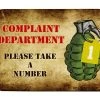 BarProducts Handcrafted Complaint Department Wood Bar Sign Tavern-Shaped Woodshop Made In The USA
