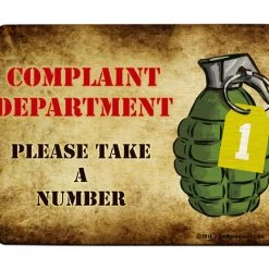 BarProducts Handcrafted Complaint Department Wood Bar Sign Tavern-Shaped Woodshop Made In The USA