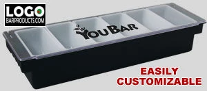 condiment-holder-flat-black-logo.jpg BarProducts.com BAR SUPPLIES Condiment Holder / Fruit Tray - 6 Pint W/ Flat Lid - Color Options