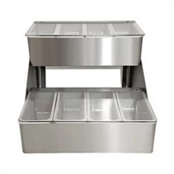 BarProducts.com BarConic® Stainless Steel Double Decker Condiment Holder - 8 Pint