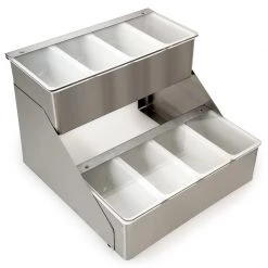 BarProducts.com BarConic® Stainless Steel Double Decker Condiment Holder - 8 Pint