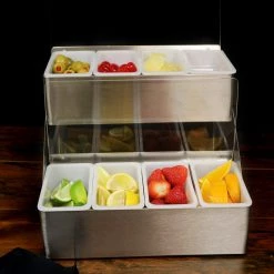 BarProducts.com BarConic® Stainless Steel Double Decker Condiment Holder - 8 Pint