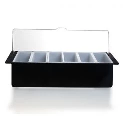 BarProducts.com 6-Pint Bar Condiment Holder With Angled Face & Ice Compartment