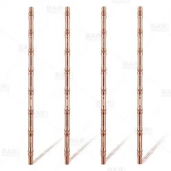 BarProducts.com Master Mixology Copper Plated Bamboo Straws - 4 Pack