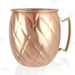 BarProducts.com Copper Plated Diamond Moscow Mule Mug - 18oz BAR SUPPLIES