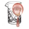 BarProducts.com BarConic® Diamond Pattern Mixing Glass With Copper Plated Julep Strainer Master Mixology