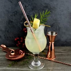 BarProducts.com Olea™ Metal Cocktail Straw - Copper Plated Master Mixology