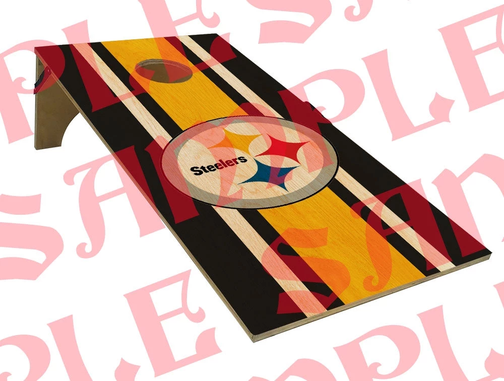cornhole-web-blk-gld-wht_sample.jpg BarProducts.com HOME BAR & GIFTS CUSTOMIZABLE Cornhole Game Boards - Sports Themed - Several Team Color Options - 22" X 44"