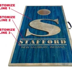 BarProducts.com CUSTOMIZABLE Cornhole Game Boards - BLUE WOOD PLANKS - 22