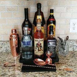 BarProducts.com Counter Caddies™ With BLACK Finish - 3.75" H Dowel Rods - 12" STRAIGHT Shelf