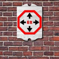 BarProducts Handcrafted Wooden Tavern Sign - 6 Feet Apart