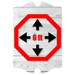 BarProducts Handcrafted Wooden Tavern Sign - 6 Feet Apart