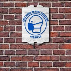 BarProducts Handcrafted Woodshop Made In The USA Wooden Tavern Sign - Face Mask