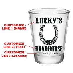 BarProducts.com CUSTOMIZABLE - 1.75oz Clear Shot Glass - Horseshoe BAR SUPPLIES