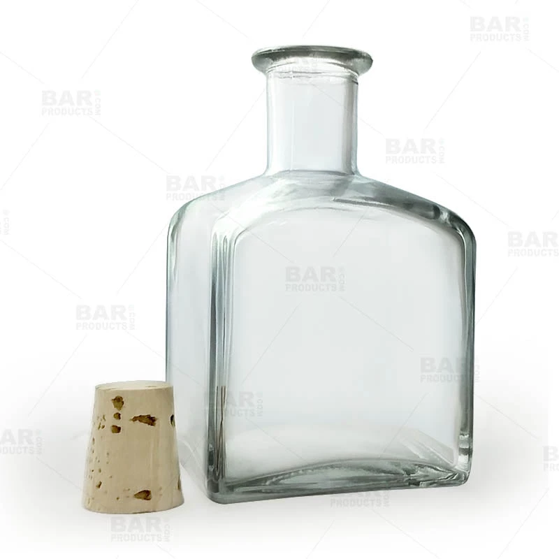 craft-bartending-bottle-w-cork-square-bpc-1_1.jpg BarProducts.com Square Craft Bartending Bottle W/ Cork - Clear 7oz / 210ml