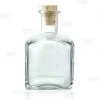 BarProducts.com Square Craft Bartending Bottle W/ Cork - Clear 7oz / 210ml