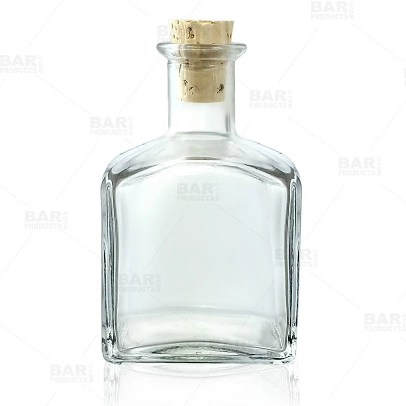 craft-bartending-bottle-w-cork-square-bpc-800.jpg BarProducts.com Square Craft Bartending Bottle W/ Cork - Clear 7oz / 210ml