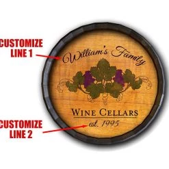 BarProducts Handcrafted Woodshop Made In The USA Wine Cellar Barrel Top Tavern Sign