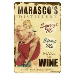 BarProducts.com CUSTOMIZABLE Vintage Metal Bar Sign - 12" X 18" - Wine Distillery