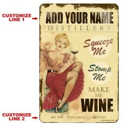 BarProducts.com CUSTOMIZABLE Vintage Metal Bar Sign - 12" X 18" - Wine Distillery