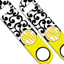 BarProducts.com ADD YOUR NAME SPEED Bottle Opener – Monogram Swirls BAR TOOLS