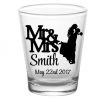 BarProducts.com BAR SUPPLIES CUSTOMIZABLE - 1.75oz Clear Shot Glass - Mr & Mrs Cute Silhouette