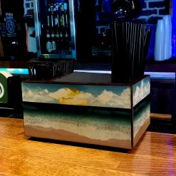 BarProducts.com Wooden Bar Caddy - Beach Scene