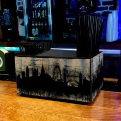 BarProducts.com Wooden Bar Caddy - City Scene BAR SUPPLIES