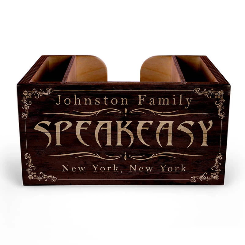 custom-wood-caddy-speakeasy-web_front.jpg BarProducts Handcrafted Customizable Wooden Bar Caddy - Speakeasy