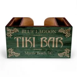 BarProducts.com BAR SUPPLIES Customizable Wooden Bar Caddy - Tiki Bar
