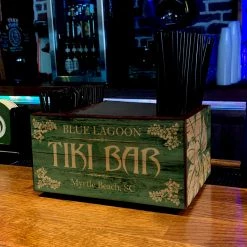 BarProducts.com BAR SUPPLIES Customizable Wooden Bar Caddy - Tiki Bar