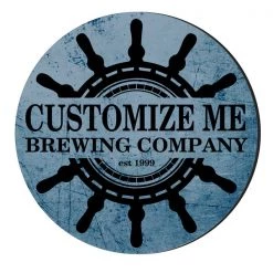 BarProducts.com CUSTOMIZABLE Coaster - 4in Round Foam - Ship Wheel Design BAR SUPPLIES