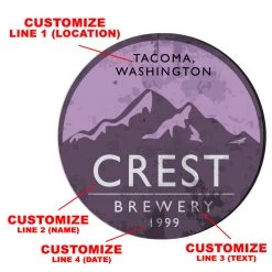 BarProducts.com CUSTOMIZABLE Coaster - 4in Round Foam - Brewery Design BAR SUPPLIES