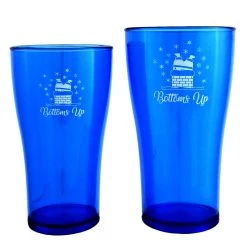 BarProducts.com Bottoms Up Polycarbonate Cup - Blue - 2 Sizes Available Drinkware