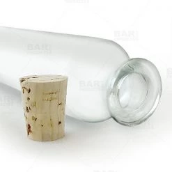 BarProducts.com Cylinder Craft Bartending Bottle W/ Cork - Clear 4 Oz