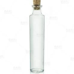 BarProducts.com Cylinder Craft Bartending Bottle W/ Cork - Clear 4 Oz