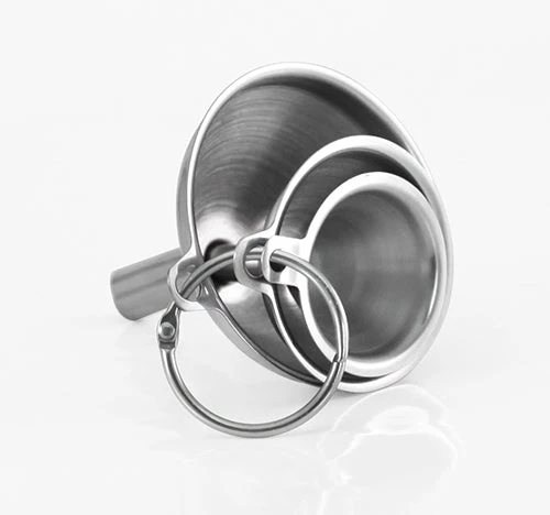 danesco-mini-funnel-storage-hook.jpg BarProducts.com Stainless Steel Mini Funnels - Set Of 3 KITCHEN, DINING & SERVICE